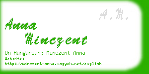 anna minczent business card